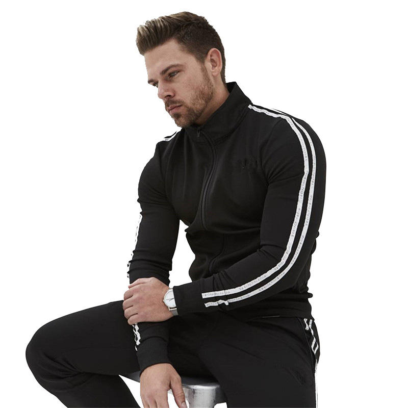 Designer ထုတ်လုပ်သူ Slim Fit Polyester Boys Gym အားကစား 2 Pieces စိတ်ကြိုက် Label Men Track Suits
