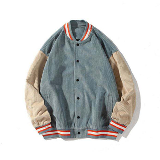 Producenci niestandardowej mody Streetwear Kurtka baseballowa Zapinana z przodu gruba sztruksowa zimowa kurtka bomber