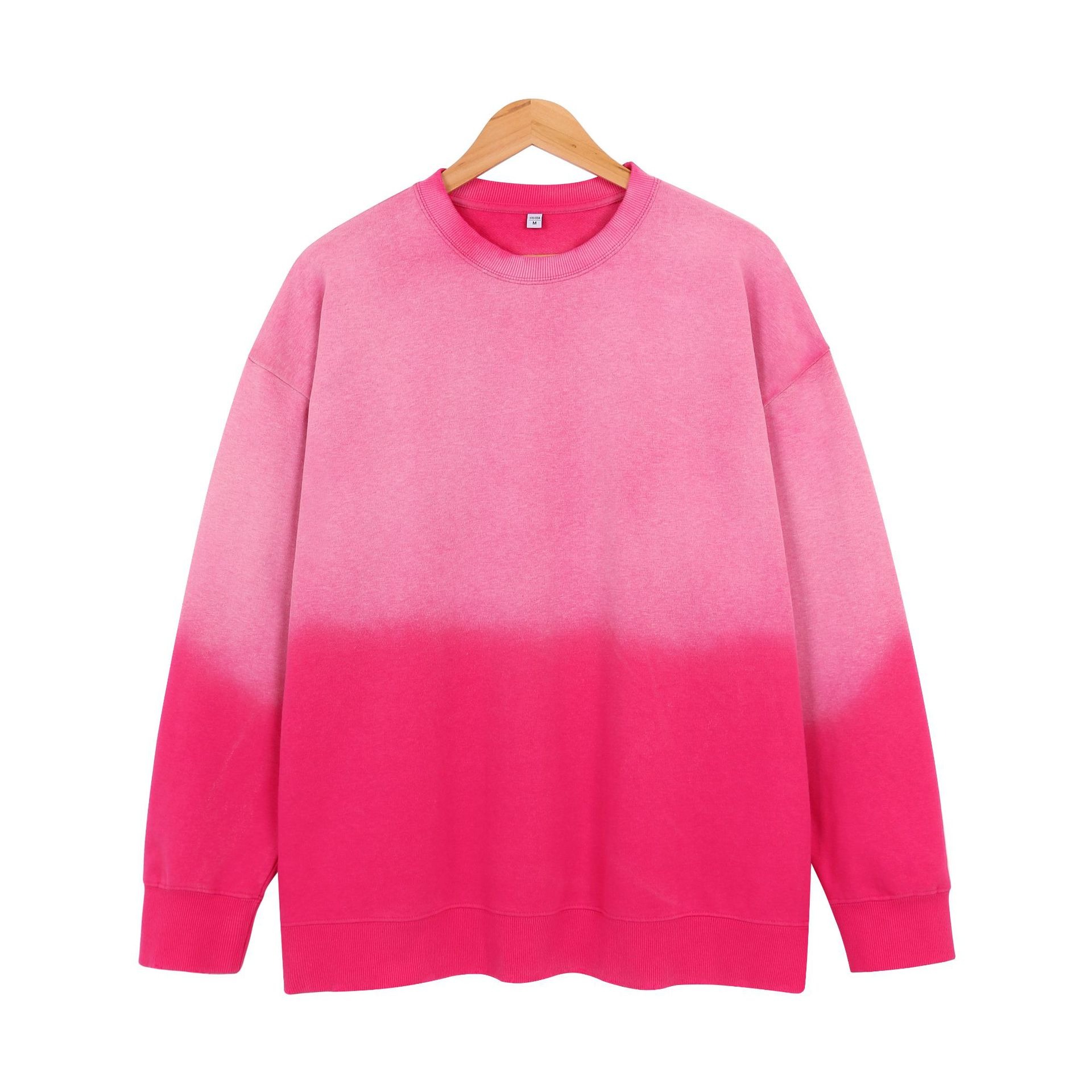 400Gsm ခေတ်ဟောင်း Gradient အရောင် Streetwear Crewneck Retro စိတ်ကြိုက်လိုဂို အမျိုးသားများအတွက် Hoodie အင်္ကျီ