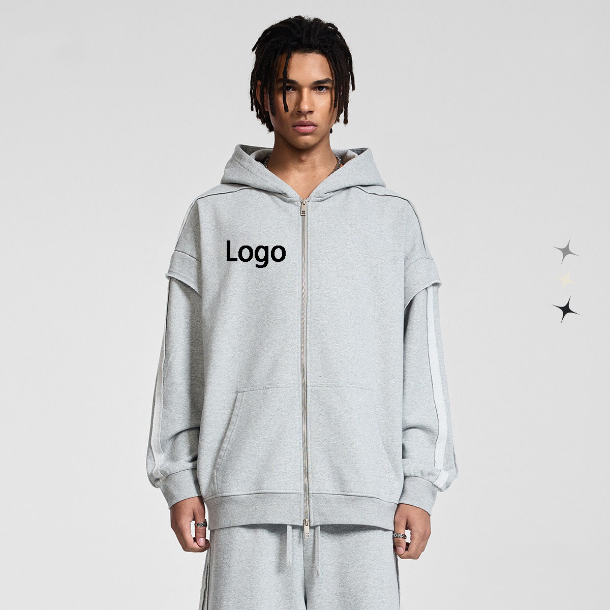 90988+90989 China Custom 450 G/M Zip Up Hoodie Fabricantes