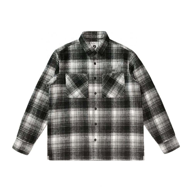Produttore OEM Mercato personalizzato Camicia autunnale e invernale di alta qualit&agrave; a quadri in flanella calda Abbigliamento da uomo