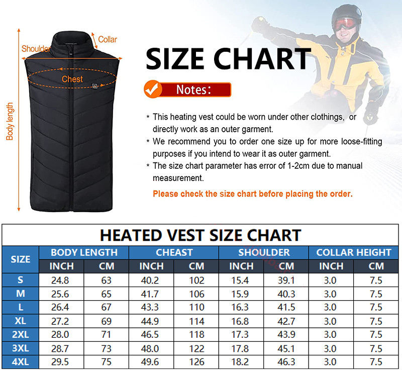 Κατασκευαστής OEM Winter Unisex Men Usb Rechargeable Electric Heater Jacket 2 4 9 Zone Heating Warming Thermal θερμαινόμενο γιλέκο