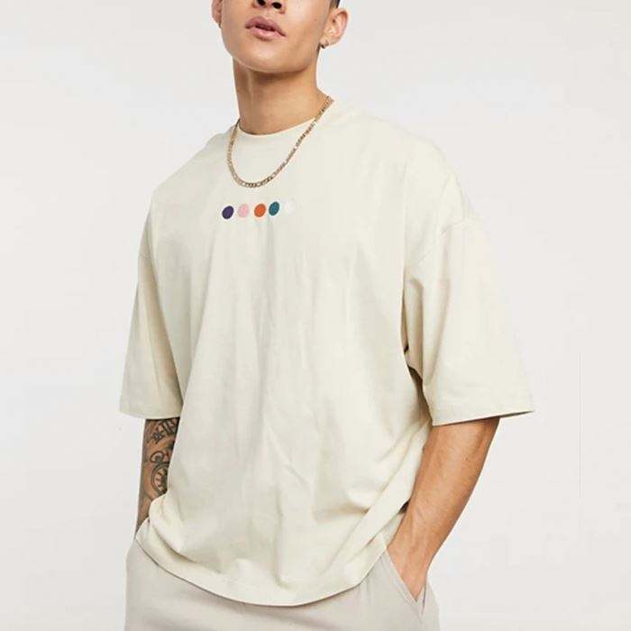 Brugerdefinerede engros T-shirts Oversized tilbage satin printet panel m&aelig;nd Vintage T-shirt