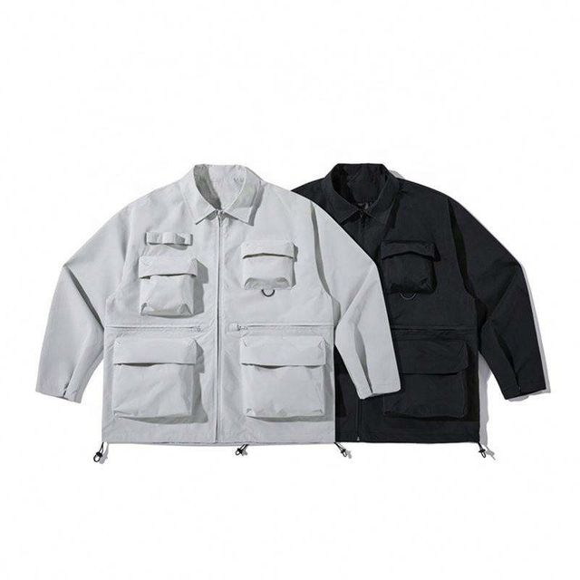 Oem ထုတ်လုပ်သူ စိတ်ကြိုက် Plus Sizes Street Fashion Retro Multi-Pocket Tooling Jacket