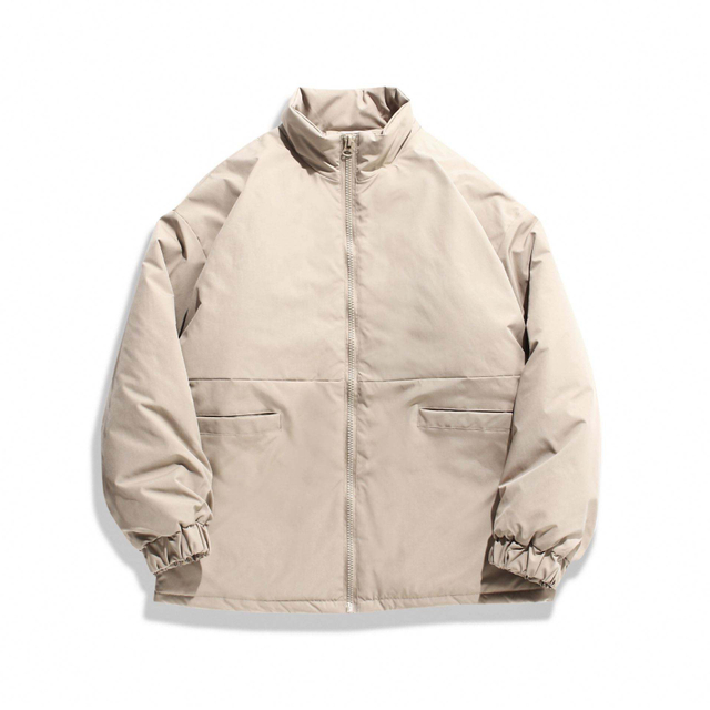 ຜູ້ຜະລິດ OEM Custom Men's Cotton Stand Collar Casual Solid Color Coat Jacket
