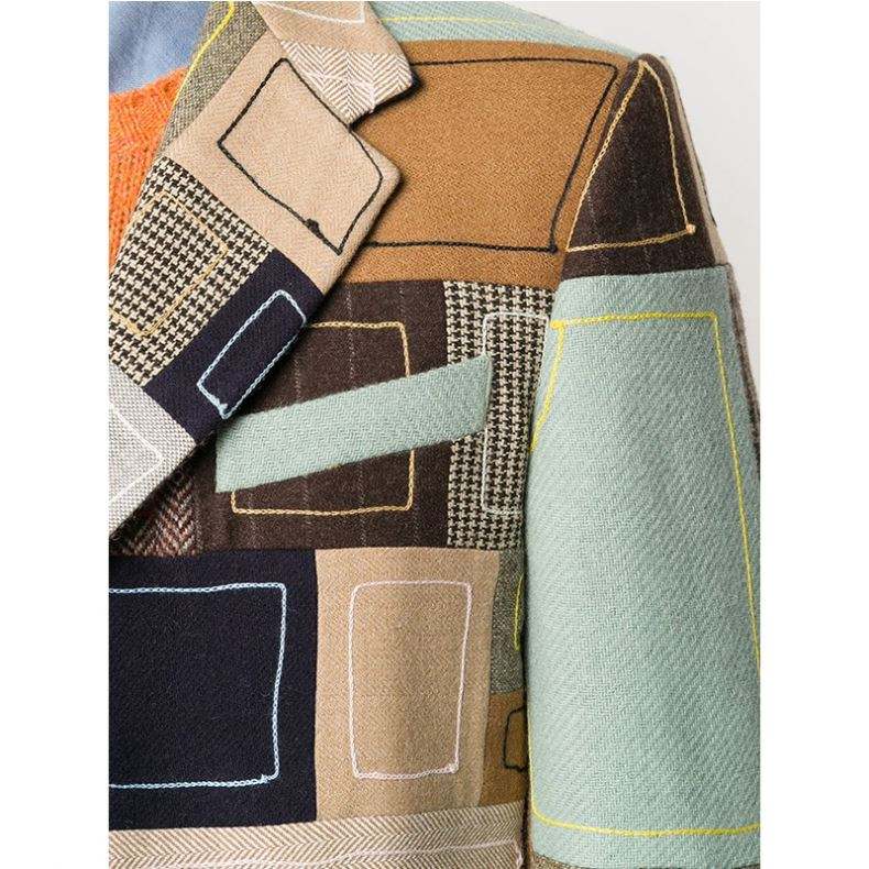 OEM v&yacute;robca Z&aacute;kazkov&aacute; m&oacute;da Dlh&yacute; ruk&aacute;v Jednoradov&yacute; Patchwork Z&aacute;plata grafick&eacute;ho dizajnu Vyš&iacute;van&eacute; sako