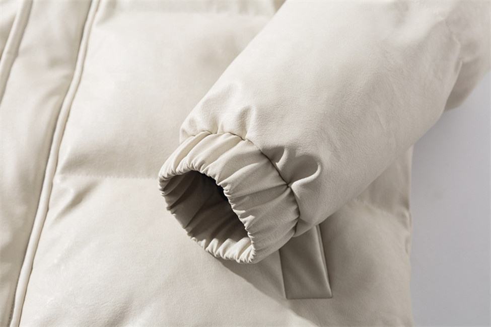 Спеціальне чоловіче пальто з бавовняною підкладкою від виробника OEM, суцільна повсякденна куртка з матової штучної шкіри