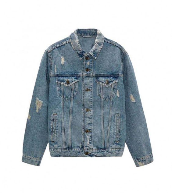 Bot&oacute;n para hombre de encargo de Streetwear del algod&oacute;n del fabricante del OEM encima de la chaqueta apenada vintage del dril de algod&oacute;n de Jean