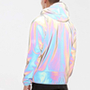 La manga larga de encargo de los hombres del fabricante del OEM rel&aacute;mpago encima de la chaqueta reflexiva del deporte del arco iris de la cazadora impermeable