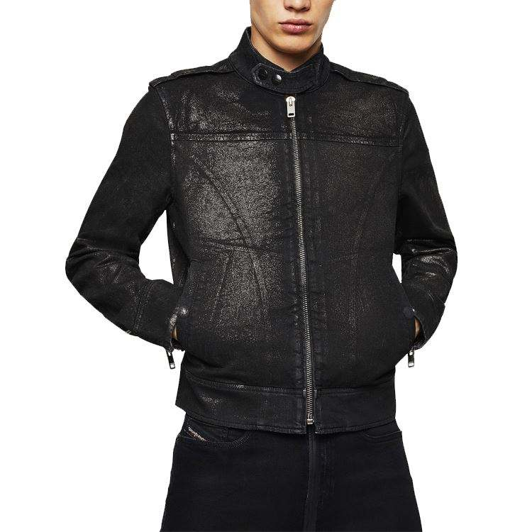 Jaqueta de motociclista simplificada masculina da moda por atacado com jaqueta jeans
