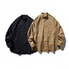Camisas de hombre de servicio de fabricante OEM, camisas holgadas de color s&oacute;lido a la moda Retro informal para hombres, camisas 100% algod&oacute;n