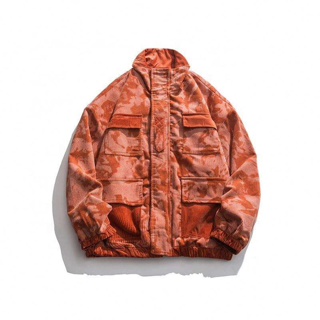 OEM-producent Custom Corduroy Tie-Dye Stitching Stand Krave L&oslash;st T&oslash;j M&aelig;nd Modes Til H&oslash;jkvalitets Hot Sale Jakke
