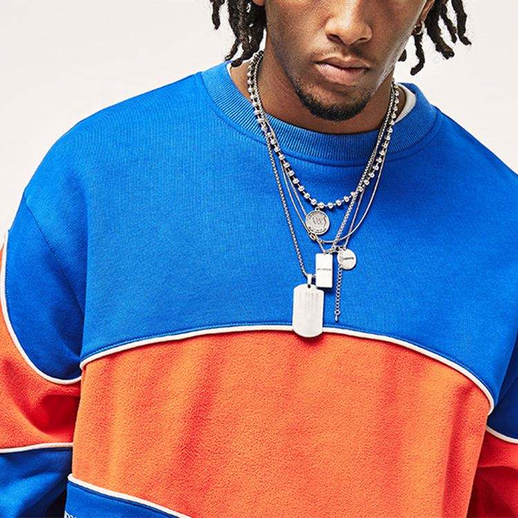 OEM Κατασκευαστής Αντίθεσης Χρώμα Νέα Street Style Printing Crewneck Φούτερ Ανδρικά Παλτό