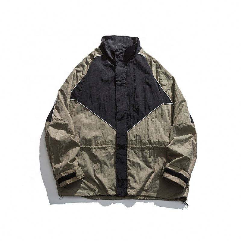 Veste ample &agrave; col montant avec coutures contrast&eacute;es, fabricant OEM, mode personnalis&eacute;e