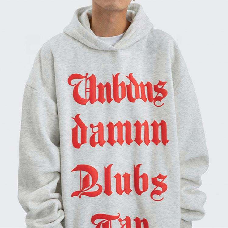 Pengeluar OEM Spring Hoodies Design Letter Puff Print Style Classic Hoodies Bulk Private Label
