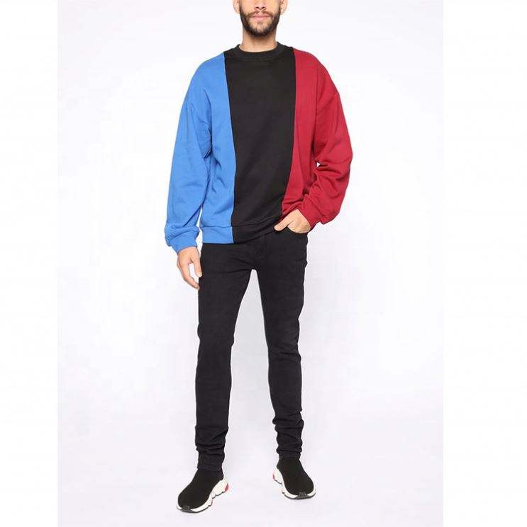 OEM v&yacute;robce Custom Cute Streetwear Crewneck Oversized Splicing Color Block mikiny