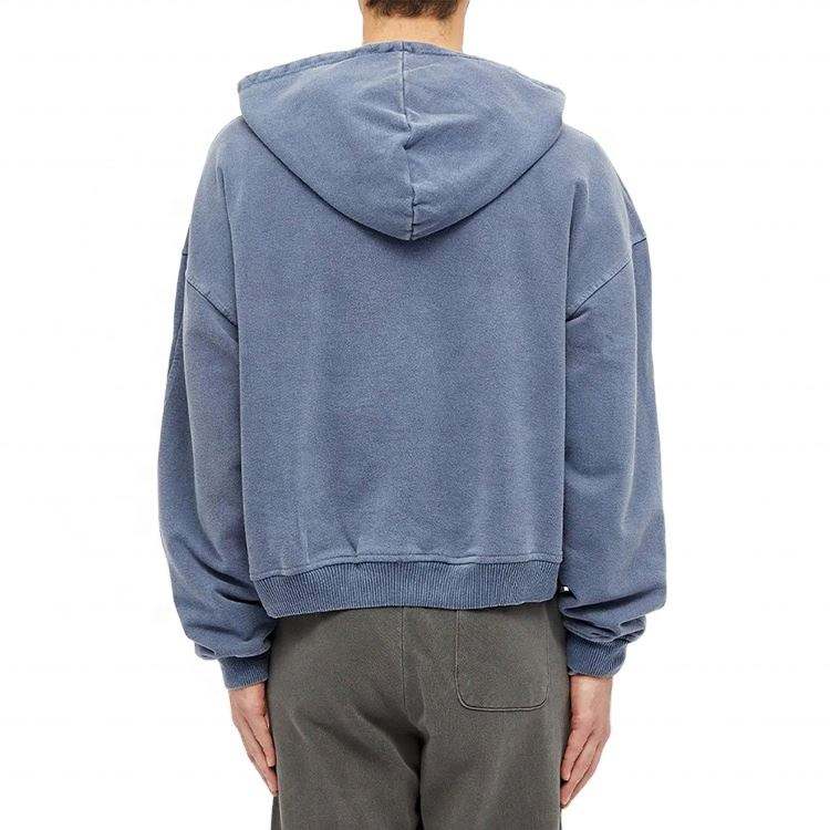 Felpe con cappuccio oversize da lavaggio personalizzate con cerniera in stile vintage da uomo all'ingrosso del produttore OEM in 100% cotone