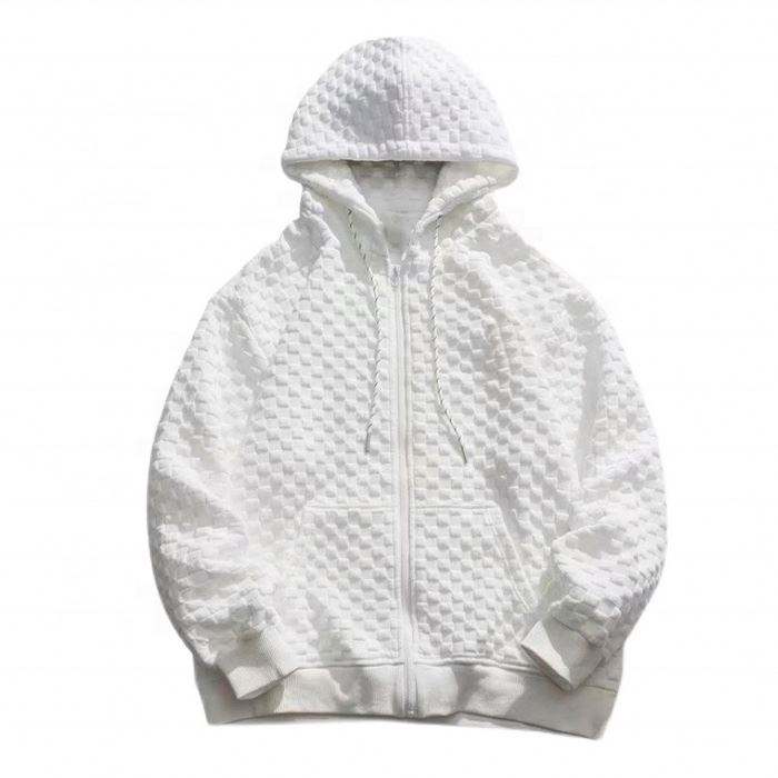 OEM-producent Custom Quality Heavy Waffle Zip Up almindelig h&aelig;ttetr&oslash;je Pullover Unisex lynl&aring;sstrik Oversized h&aelig;ttetr&oslash;je