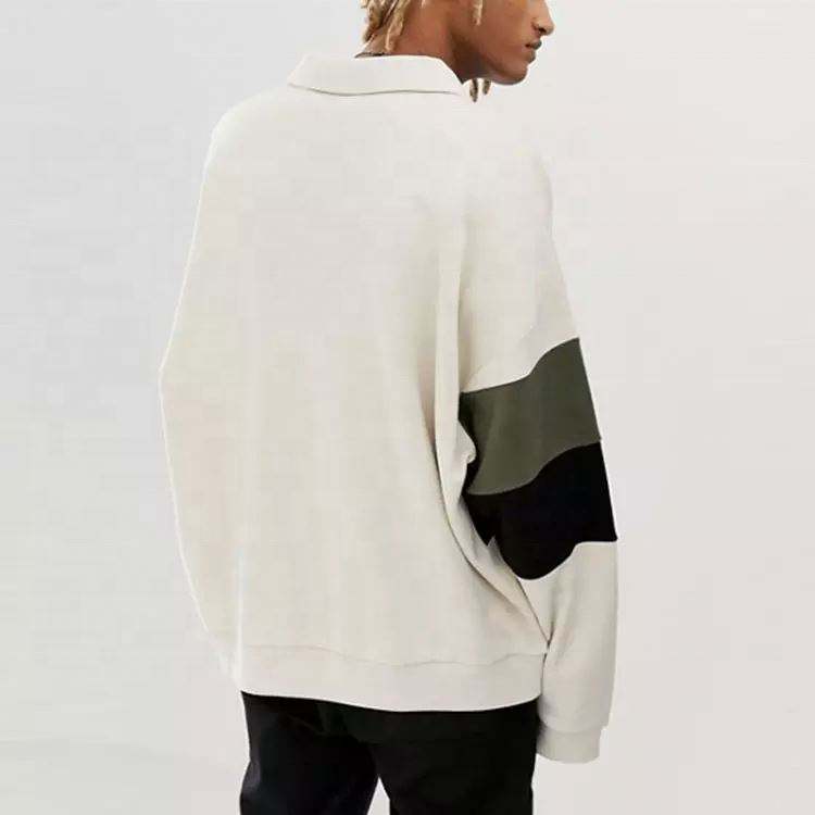 Nh&agrave; sản xuất OEM T&ugrave;y chỉnh &aacute;o kho&aacute;c nam cỡ lớn thả vai nửa khối m&agrave;u Zip &Aacute;o hoodie