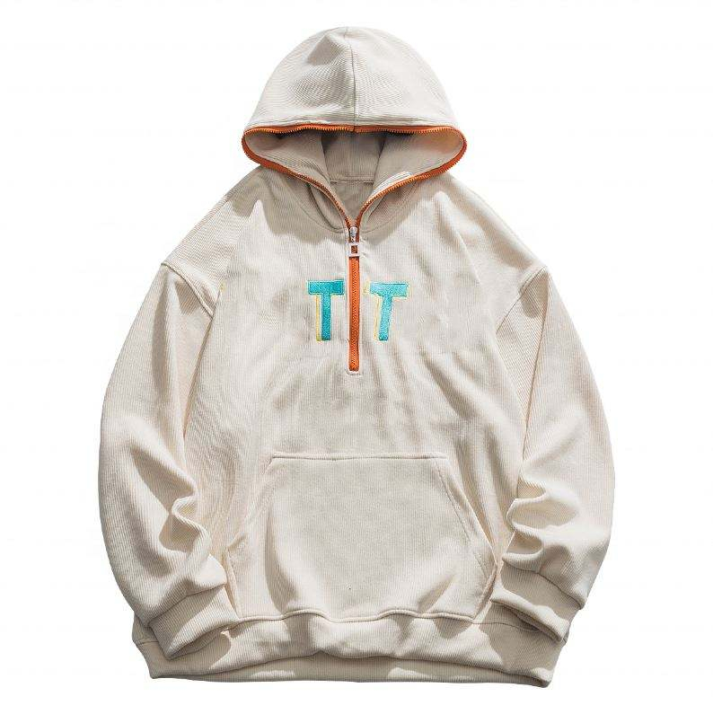 Κατασκευαστής OEM Custom Embroidery Κουκούλα με φερμουάρ Μακριά μανίκια Plus Size Hoodies Casual