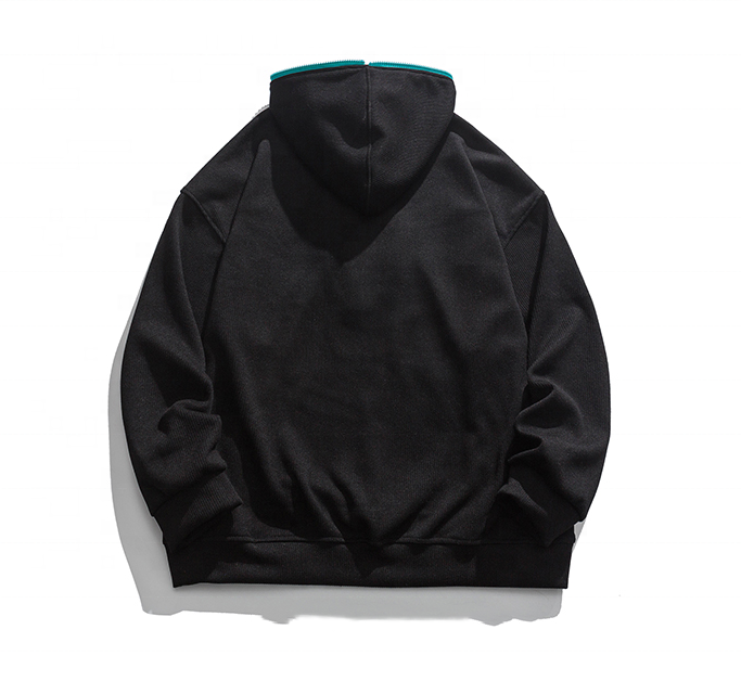 Sudaderas con capucha de encargo del tama&ntilde;o extra grande de las mangas largas de la capilla de la cremallera del bordado del fabricante del OEM ocasionales