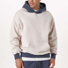 Fabricante OEM, abrigos personalizados para hombre, gran oferta, sudaderas de manga larga, sudaderas con capucha de retazos de gran tama&ntilde;o en blanco a la moda para
