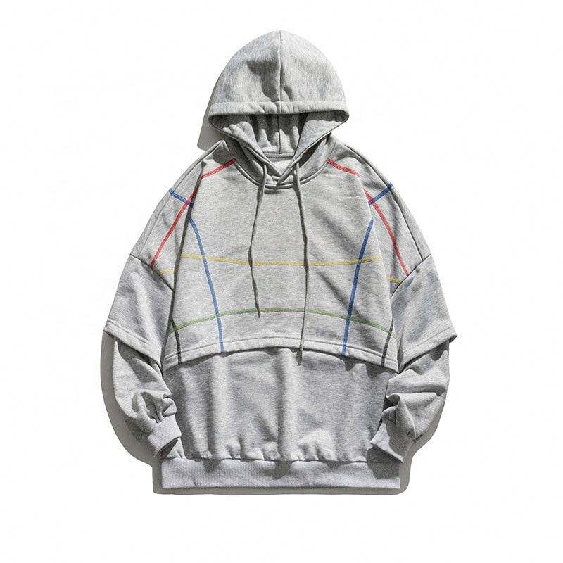 Logo personalizzato del produttore OEM Felpa con cappuccio da uomo Hip Hop con foro rotto con cappuccio con orlo tagliato e distrutto di nuovo stile all'ingrosso