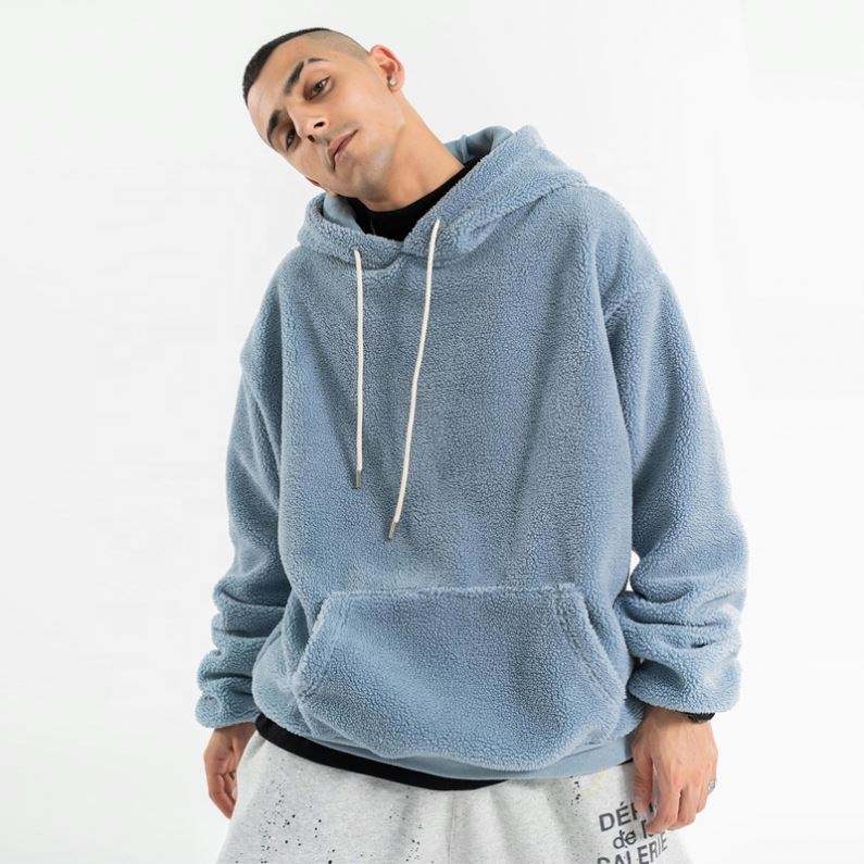 Fabricante OEM, sudadera con capucha de manga larga de gran tama&ntilde;o, estilo callejero de poli&eacute;ster polar de moda personalizada de alta calidad para hombres y mujeres