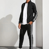 Engros Custom Sports Side stribet Zip Up jakke Jogger S&aelig;t M&aelig;nd Sweat Suit Tr&aelig;ningsdragt