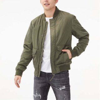 Ανοιξιάτικα μπουφάν με μονόχρωμο νεανικό σχέδιο για άντρες Casual μπουφάν με φερμουάρ μπροστά με ραβδώσεις