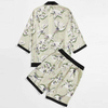 Zomermode shorts heren kraanprint contrast bindende kimono shorts heren tweedelige shorts set