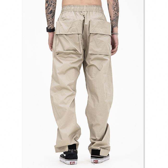More Mens Cargo Pants Colod Color Buckle Waist Deta