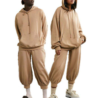 Atacado personalizado jogger agasalho cor s&oacute;lida oversized duas pe&ccedil;as agasalho unisex conjunto de agasalho