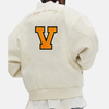 Produttore OEM di alta qualit&agrave; ricamo in ciniglia da uomo maniche in pelle college bomber da baseball personalizzato giacca college Letterman