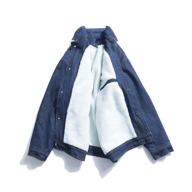 OEM-производитель, мужская повседневная повседневная ретро-свободная джинсовая хлопковая куртка с карманами контрастного цвета