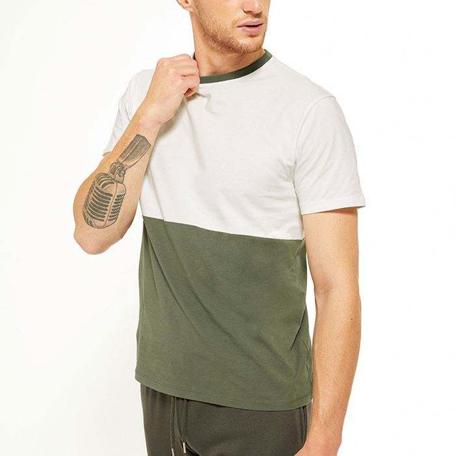 OEM storitev po meri z logotipom blagovne znamke Tshirt Color Block Moške modne oblikovalske majice s kratkimi rokavi