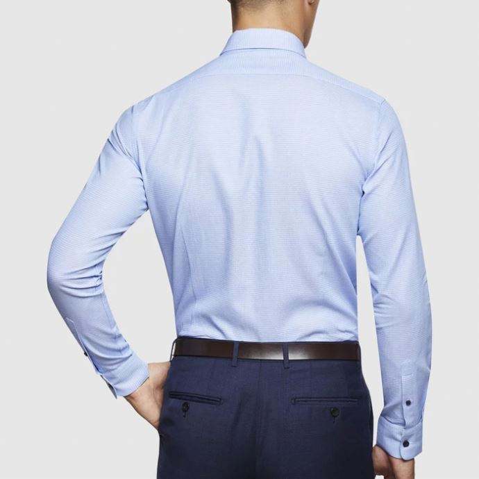 OEM Producent H&oslash;jkvalitets 100 % bomuld Slim Fit Bl&aring; Herre kjoleskjorte