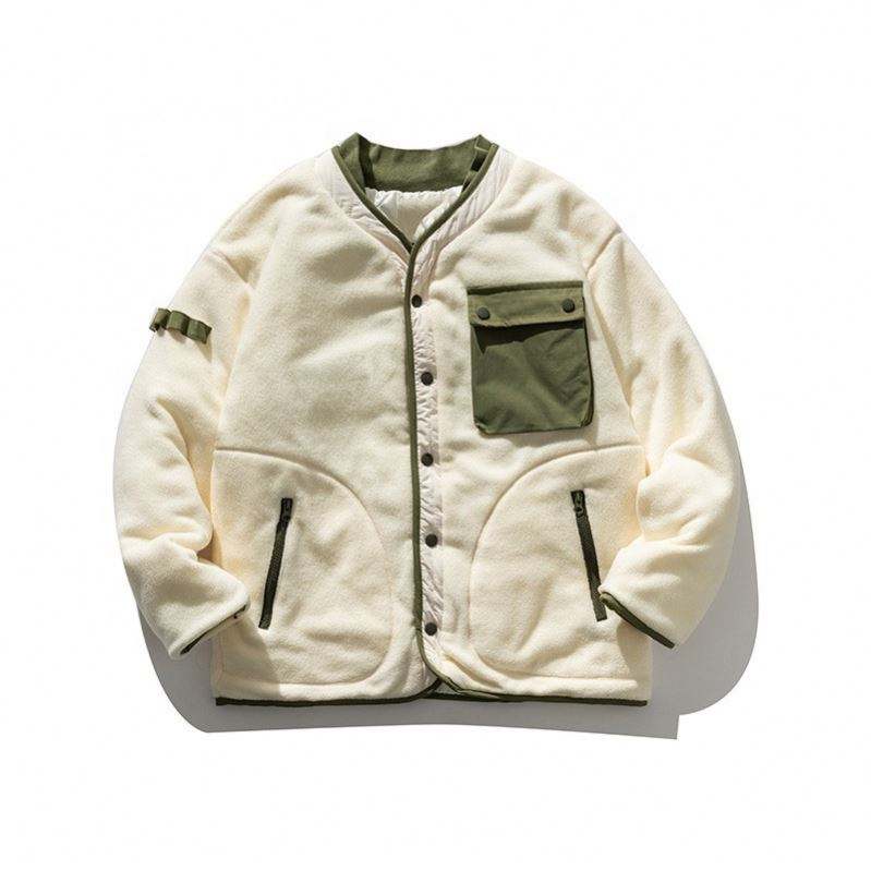 Памучни палта с много джобове по поръчка на производителя на OEM, едноцветно яке с оребрен подгъв и яка със стойка