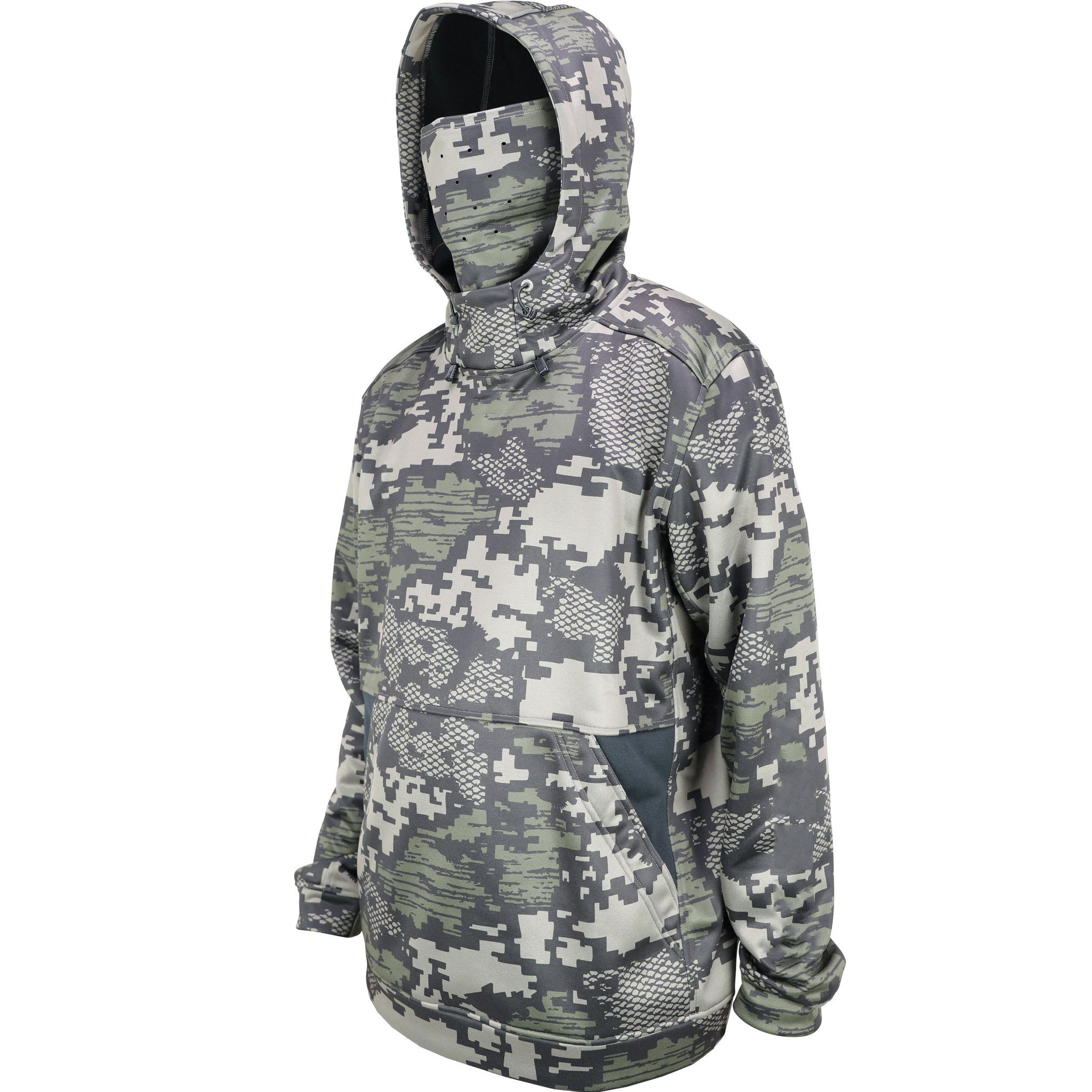 Pengilang OEM Logo Tersuai 100% Poli Bonded Microfleece Penutup Muka Bertopeng Lelaki Taktikal Memancing Hoodie