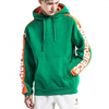Felpa con cappuccio pullover a righe verde arancione con logo personalizzato di alta qualit&agrave; all'ingrosso del produttore OEM con felpa con cappuccio a blocchi di colore misto