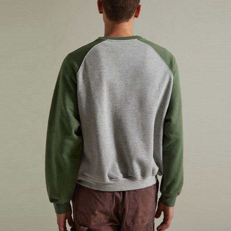 OEM 제조자 주문 남자 대원 목 색깔 구획 운동복 늑골을 붙인 팔목 라글란 소매 쪼개지는 색깔 운동복