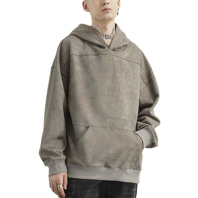 OEM Manufacturer Tutus Daily gere Plus-amplitudo Mens Hoodies High Street Plumarium Suede Hoodie