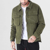 Fabricante OEM personalizado de alta qualidade vintage lavado masculino com z&iacute;per e bolsos de carga de veludo jaqueta casual