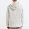 Fabricante OEM Personalizado Homens Novo Tecido Waffle Hoodie Unissex Solto Ajuste Ombro Waffle Pul&ocirc;ver Com Capuz