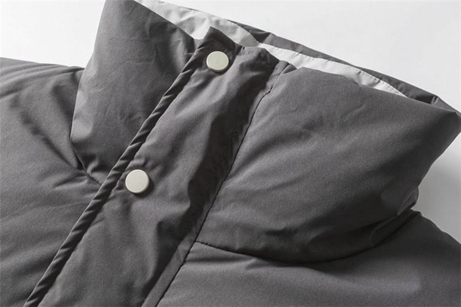 OEM-produsent tilpasset bomullsfrakk for menn Retro ren farge Enkel dunjakke med stativ krage