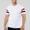 T-shirt maniche a righe con stampa personalizzata T-shirt bianca girocollo a maniche corte da uomo sfusa