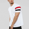 T-shirt maniche a righe con stampa personalizzata T-shirt bianca girocollo a maniche corte da uomo sfusa