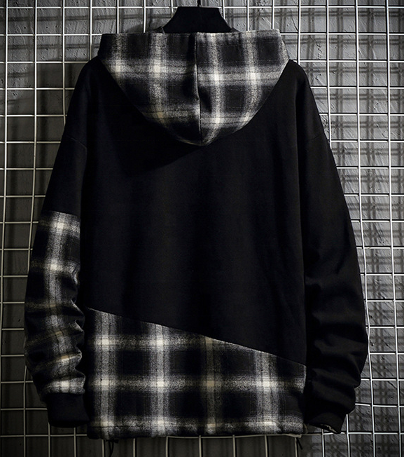 Producent OEM Niestandardowy blok kolor&oacute;w w kratę Casual Niestandardowa bluza Ponadgabarytowe bluzy z kapturem