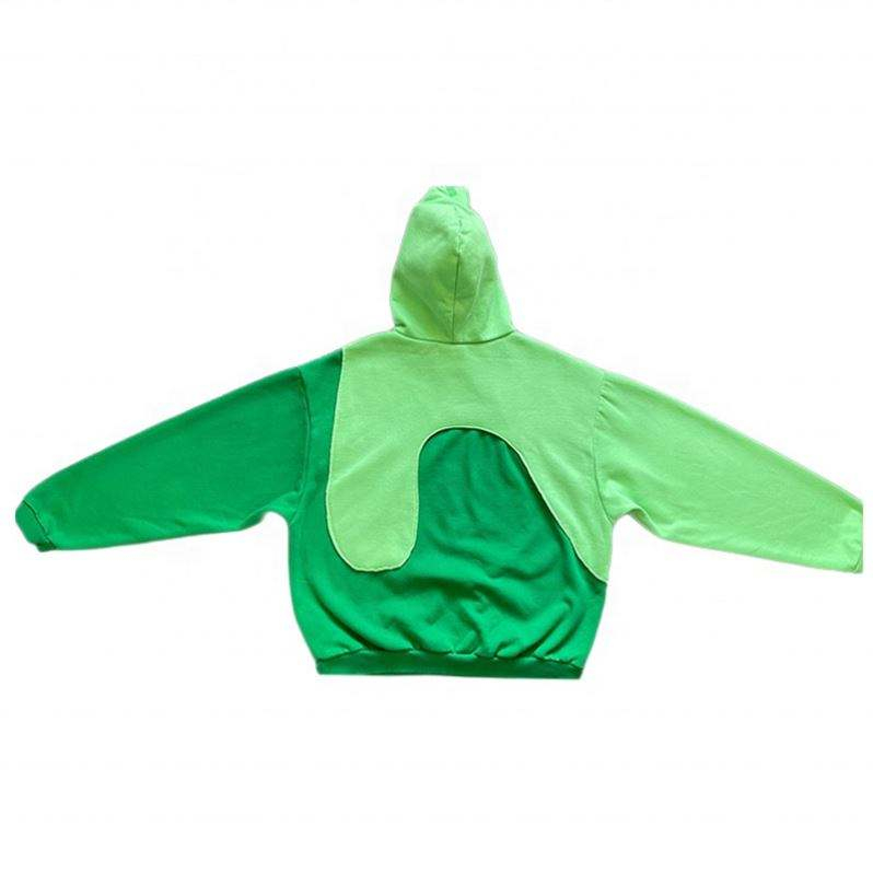 OEM Manufacturer Tutus 2 Color Hoodie Sweatshirt Split Color Block Patchwork Streetwear Unisex Men Hoodie