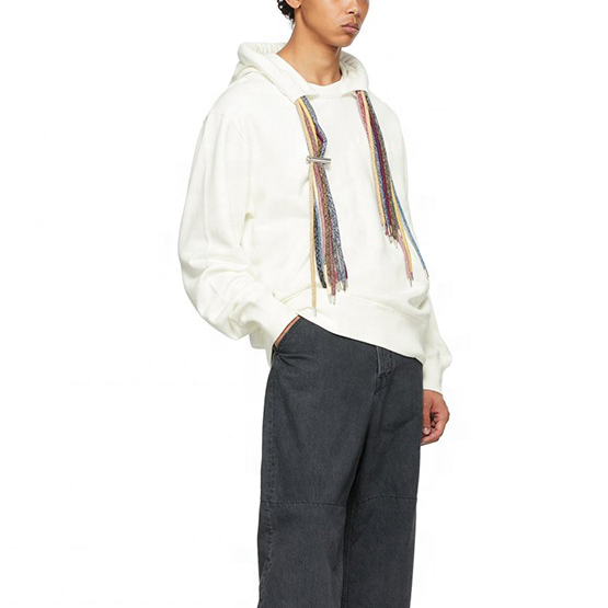 Producent OEM Niestandardowe męskie bluzy z wieloma sznurkami Zwykła bluza z kapturem o dużej gramaturze, oversize'owa bluza z kapturem